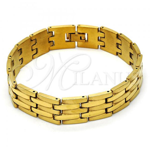 Stainless Steel Solid Bracelet, Polished, Golden Finish, 03.114.0218.1.08
