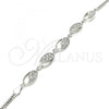 Sterling Silver Fancy Bracelet, with White Cubic Zirconia, Polished, Rhodium Finish, 03.286.0023.07