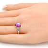 Rhodium Plated Multi Stone Ring, Heart Design, with Rose Swarovski Crystals, Polished, Rhodium Finish, 01.239.0002.1 (One size fits all)