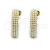 Oro Laminado Stud Earring, Gold Filled Style Heart Design, with Ivory Pearl, Polished, Golden Finish, 02.379.0028