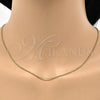 Oro Laminado Basic Necklace, Gold Filled Style Curb Design, Polished, Golden Finish, 5.223.033.30