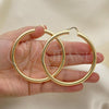 Oro Laminado Extra Large Hoop, Gold Filled Style Hollow Design, Polished, Golden Finish, 02.170.0314.70