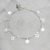 Sterling Silver Fancy Bracelet, Star Design, Polished, Silver Finish, 03.409.0163.07