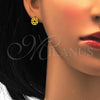 Stainless Steel Stud Earring, Star of David Design, Polished, Golden Finish, 02.271.0018