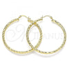 Oro Laminado Large Hoop, Gold Filled Style Diamond Cutting Finish, Golden Finish, 02.213.0155.50