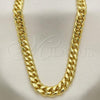 Oro Laminado Basic Necklace, Gold Filled Style Miami Cuban Design, Polished, Golden Finish, 03.278.0001.30