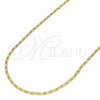 Oro Laminado Basic Necklace, Gold Filled Style Figaro Design, Polished, Golden Finish, 04.32.0015.18