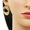 Oro Laminado Stud Earring, Gold Filled Style Matte Finish, Golden Finish, 02.213.0550