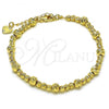 Oro Laminado Fancy Bracelet, Gold Filled Style Ball Design, Diamond Cutting Finish, Golden Finish, 03.93.0017.07