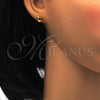 Stainless Steel Stud Earring, Heart Design, with Dark Peridot Crystal, Polished, Golden Finish, 02.271.0004.9