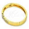 Oro Laminado Individual Bangle, Gold Filled Style with White Crystal, Polished, Golden Finish, 07.252.0034.04 (08 MM Thickness, Size 4 - 2.25 Diameter)