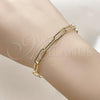 Oro Laminado Basic Bracelet, Gold Filled Style Paperclip Design, Polished, Golden Finish, 04.63.1394.07