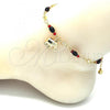 Oro Laminado Charm Anklet , Gold Filled Style Elephant Design, Polished, Golden Finish, 03.213.0086.10