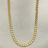 Oro Laminado Basic Necklace, Gold Filled Style Curb Design, Polished, Golden Finish, 04.32.0019.20