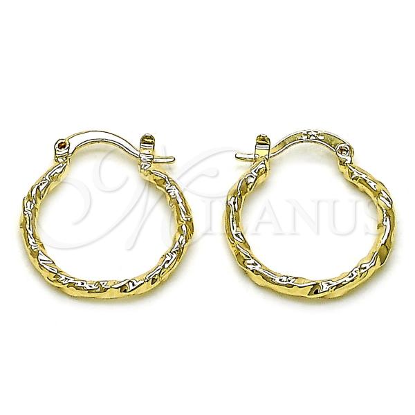 Oro Laminado Small Hoop, Gold Filled Style Polished, Golden Finish, 02.63.2758.20