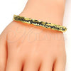 Gold Tone Individual Bangle, Heart Design, Black Enamel Finish, Golden Finish, 07.252.0030.05.GT (07 MM Thickness, Size 5 - 2.50 Diameter)