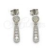 Sterling Silver Dangle Earring, with White Cubic Zirconia, Polished, Rhodium Finish, 02.175.0132