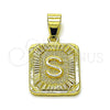 Oro Laminado Fancy Pendant, Gold Filled Style Initials Design, Polished, Golden Finish, 05.411.0042