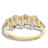 Oro Laminado Multi Stone Ring, Gold Filled Style with White Cubic Zirconia, Polished, Golden Finish, 01.63.0141.06 (Size 6)