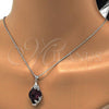 Rhodium Plated Pendant Necklace, Flower Design, with Amethyst Swarovski Crystals and White Micro Pave, Polished, Rhodium Finish, 04.239.0013.2.16
