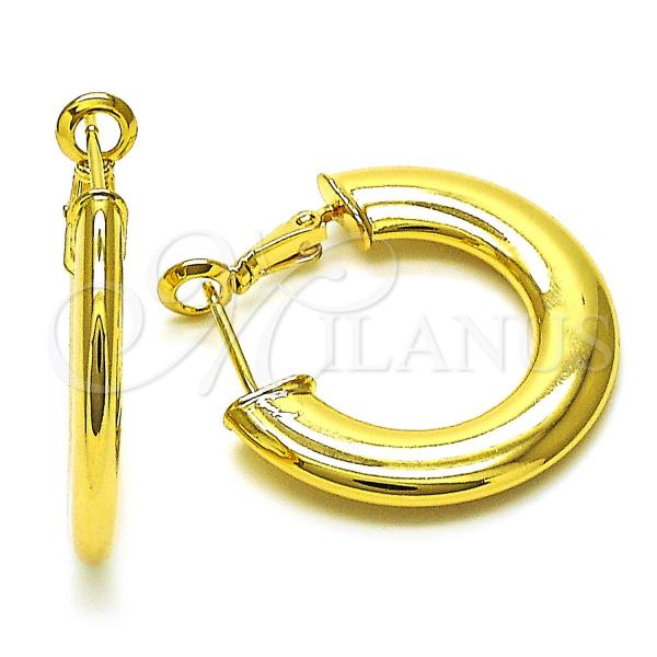 Oro Laminado Medium Hoop, Gold Filled Style Polished, Golden Finish, 02.163.0213.30