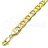 Oro Laminado Basic Anklet, Gold Filled Style Mariner Design, Polished, Golden Finish, 5.222.021.10