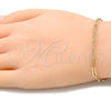 Oro Laminado Basic Bracelet, Gold Filled Style Paperclip Design, Polished, Golden Finish, 04.63.1396.07