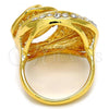 Oro Laminado Multi Stone Ring, Gold Filled Style Teardrop Design, with White Crystal, Polished, Golden Finish, 01.241.0016.10 (Size 10)