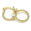 Oro Laminado Small Hoop, Gold Filled Style Diamond Cutting Finish, Golden Finish, 02.96.0084.15
