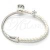 Rhodium Plated Individual Bangle, Teardrop Design, with Amethyst Swarovski Crystals and White Micro Pave, Polished, Rhodium Finish, 07.239.0002.12 (03 MM Thickness, One size fits all)