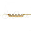 Oro Laminado Pendant Necklace, Gold Filled Style with White Cubic Zirconia, Polished, Golden Finish, 04.213.0048.16