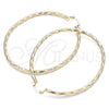 Oro Laminado Large Hoop, Gold Filled Style Diamond Cutting Finish, Golden Finish, 02.213.0240.60