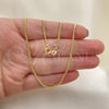 Oro Laminado Basic Necklace, Gold Filled Style Curb Design, Polished, Golden Finish, 5.222.008.1.18