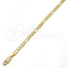 Oro Laminado Basic Anklet, Gold Filled Style Figaro Design, Polished, Golden Finish, 5.222.016.10