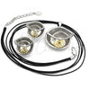 Oro Laminado Necklace and Earring, Gold Filled Style Spiral and Leaf Design, with White Crystal, Polished, Two Tone, 06.59.0110