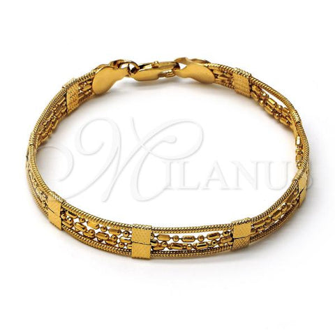 Oro Laminado Fancy Bracelet, Gold Filled Style Diamond Cutting Finish, Golden Finish, 03.63.1375.08