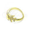 Oro Laminado Multi Stone Ring, Gold Filled Style with White Micro Pave, Polished, Golden Finish, 01.341.0060