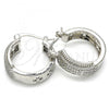 Rhodium Plated Small Hoop, with White Cubic Zirconia, Polished, Rhodium Finish, 02.210.0274.4.20