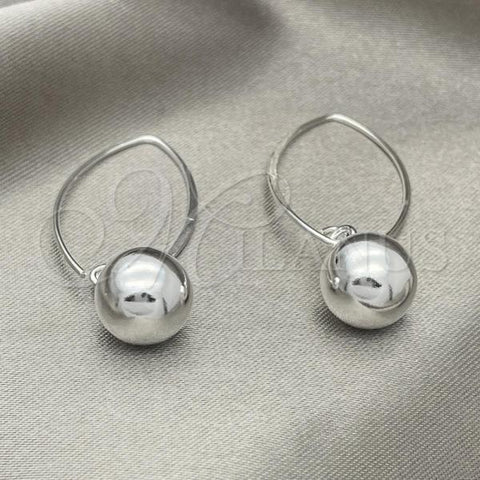 Sterling Silver Long Earring, Ball Design, Polished, Silver Finish, 02.409.0005.10