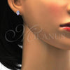 Stainless Steel Stud Earring, Teardrop Design, with Lavender Cubic Zirconia, Polished, Golden Finish, 02.271.0023.6