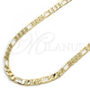 Oro Laminado Basic Necklace, Gold Filled Style Figaro Design, Polished, Golden Finish, 5.222.013.30