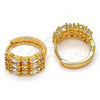 Oro Laminado Huggie Hoop, Gold Filled Style with White Cubic Zirconia, Polished, Golden Finish, 02.237.0027.15