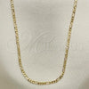 Oro Laminado Basic Necklace, Gold Filled Style Figaro Design, Polished, Golden Finish, 5.222.019.22