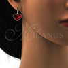 Rhodium Plated Leverback Earring, Heart Design, with Light Siam Swarovski Crystals, Polished, Rhodium Finish, 02.239.0013.5