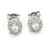Sterling Silver Stud Earring, with White Cubic Zirconia, Polished,, 02.186.0062