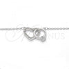 Sterling Silver Pendant Necklace, Heart Design, with White Cubic Zirconia and White Crystal, Polished, Rhodium Finish, 04.336.0023.16