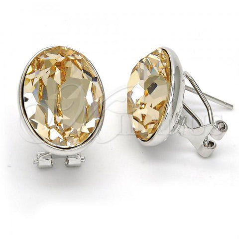 Rhodium Plated Stud Earring, with Light Silk Swarovski Crystals, Polished, Rhodium Finish, 02.239.0015.9