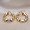 Oro Laminado Small Hoop, Gold Filled Style Hollow Design, Polished, Golden Finish, 02.163.0314.35