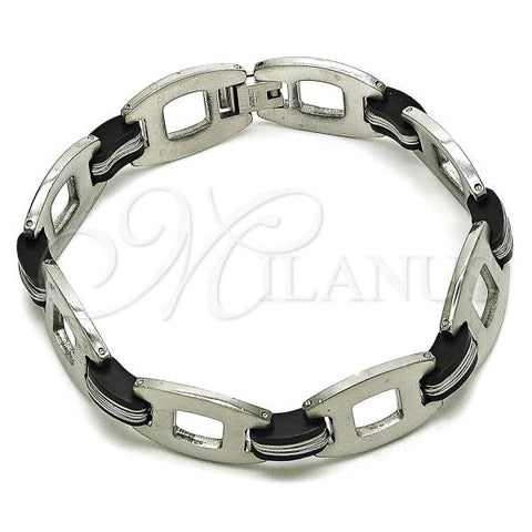 Stainless Steel Solid Bracelet, Polished, Steel Finish, 03.114.0401.09