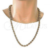 Gold Tone Basic Necklace, Rope Design, Polished, Golden Finish, 04.242.0044.28GT